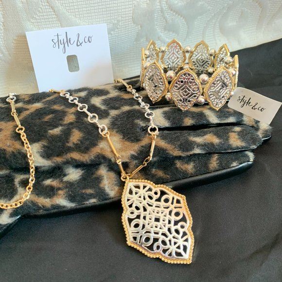 Style & Co Filigree Necklace & Bracelet Set - Picture 10 of 12